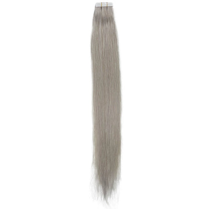 Extensión de cabello humano con cinta recta 8A Color gris claro 