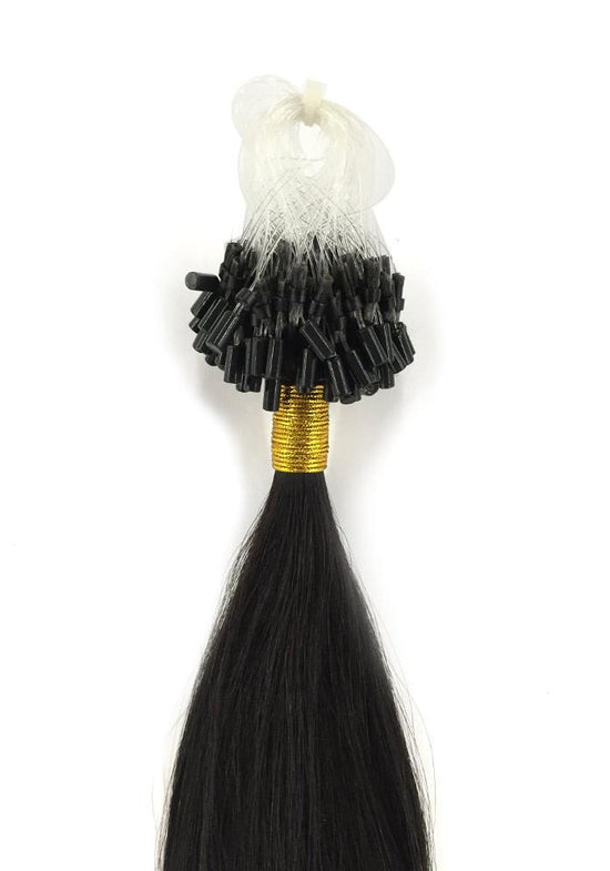 9A Micro Link Straight Human Hair Extension Natural Black - eHair Outlet