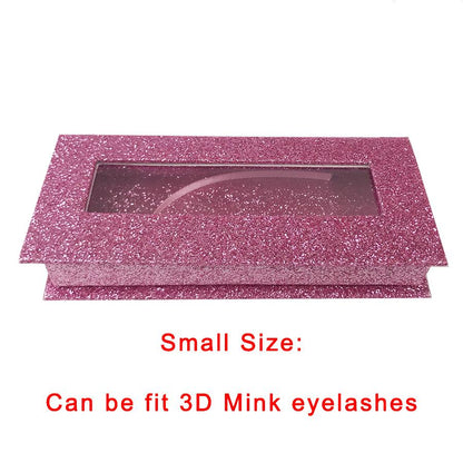 Glitter Pink Caja de pestañas vacía Caja de regalo Ventana completa / Pequeño y grande