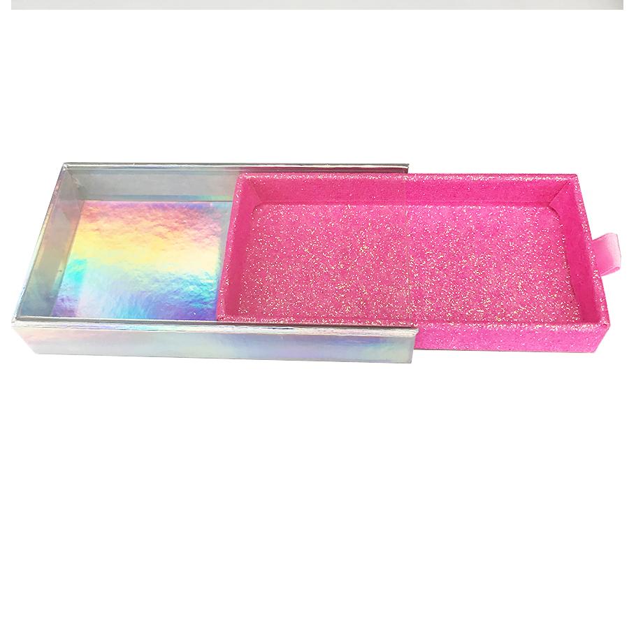 Caja de pestañas vacía extraíble Caja de regalo grande Ventana completa / 2 colores disponibles