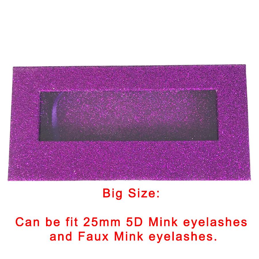 Glitter Purple Empty Eyelash Box Gift Box Full Window / Small &amp;Big