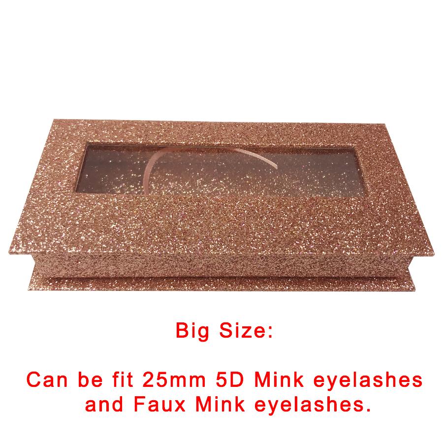 Glitter Rose Gold Empty Eyelash Box Gift Box Full Window / Small &amp; Big