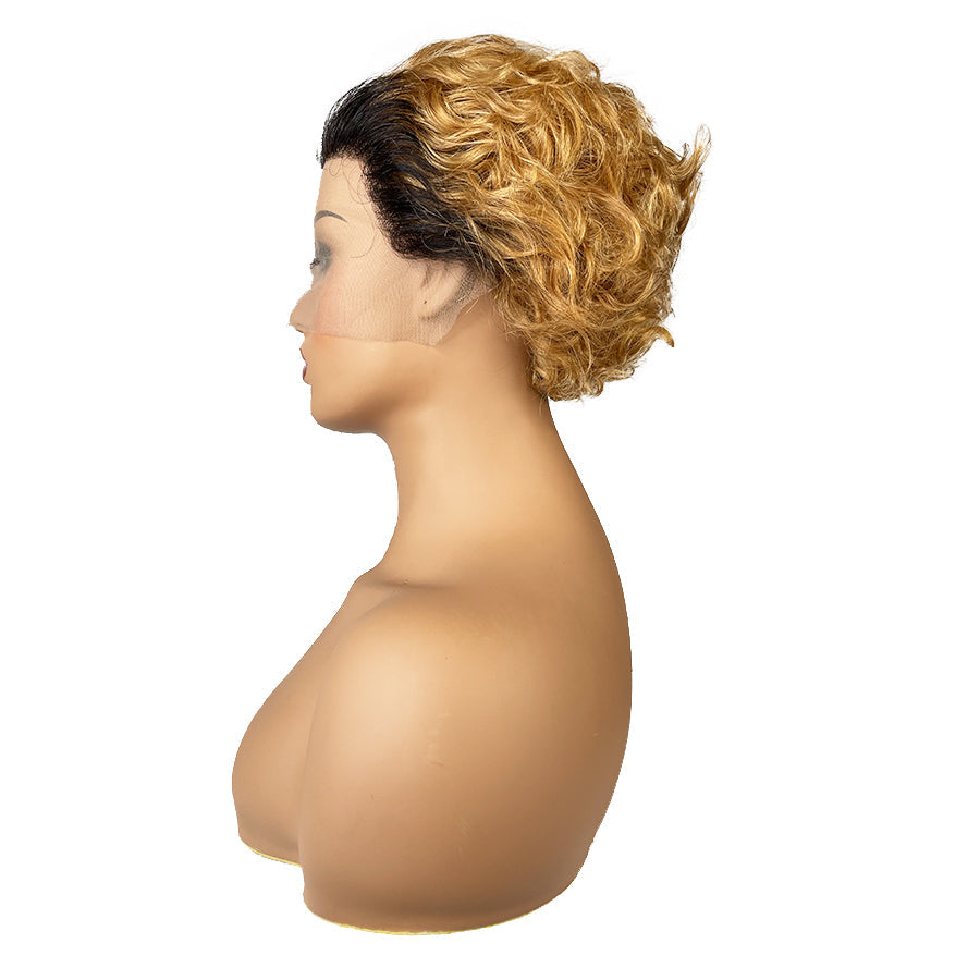 Load image into Gallery viewer, Short Human Hair Deep Wave Wigs #1B/27
