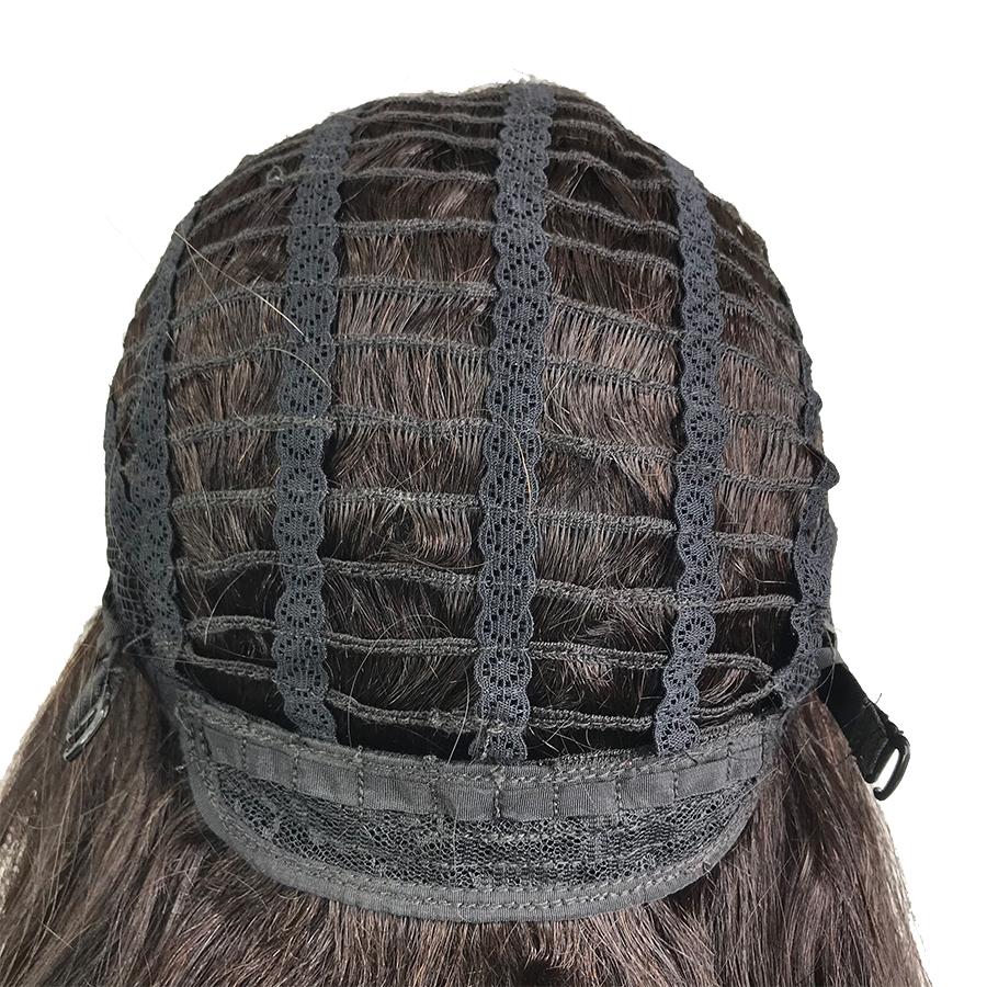 Virgin Silk Top Human Hair Wig With Bang 18"
