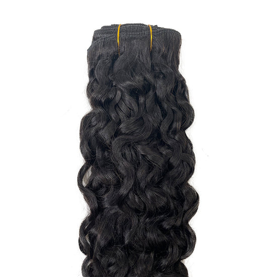 8A Water Wave Clip-In Human Hair Extension Color Natural