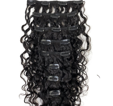 8A Water Wave Clip-In Human Hair Extension Color Natural